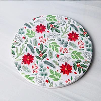 KSP Christmas Ceramic 'Poinsettia' Trivet 20cm Dia.