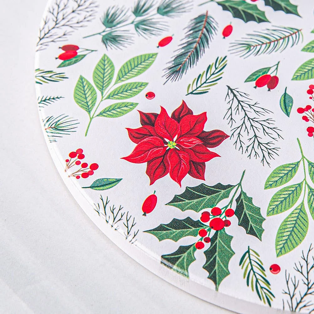 KSP Christmas Ceramic 'Poinsettia' Trivet 20cm Dia.