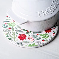 KSP Christmas Ceramic 'Poinsettia' Trivet 20cm Dia.