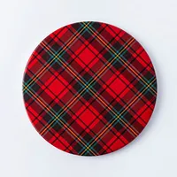 KSP Christmas Ceramic 'Plaid' Trivet 20cm Dia.