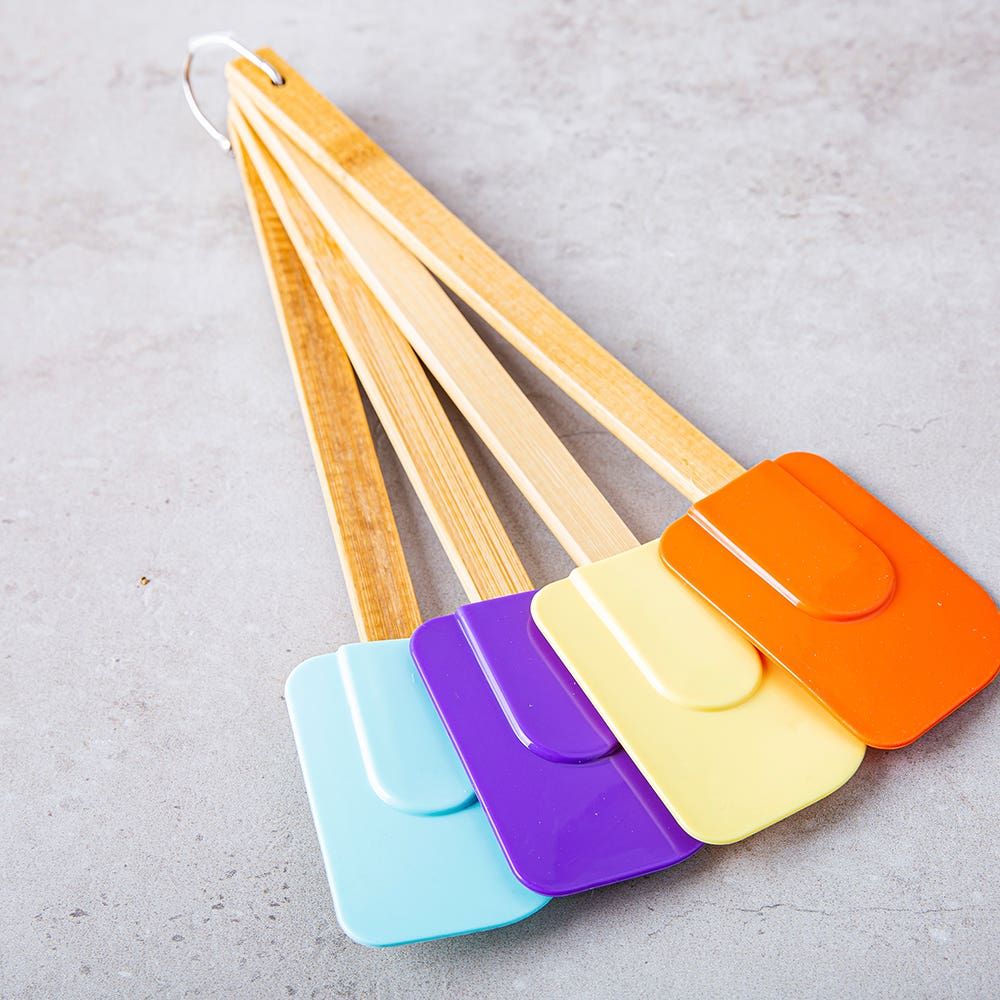 Good Cook Silicone and Bamboo Spatulas - Multi Colour