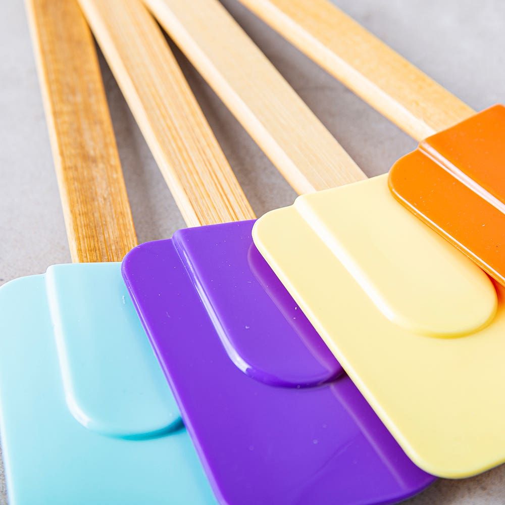 Good Cook Silicone and Bamboo Spatulas - Multi Colour