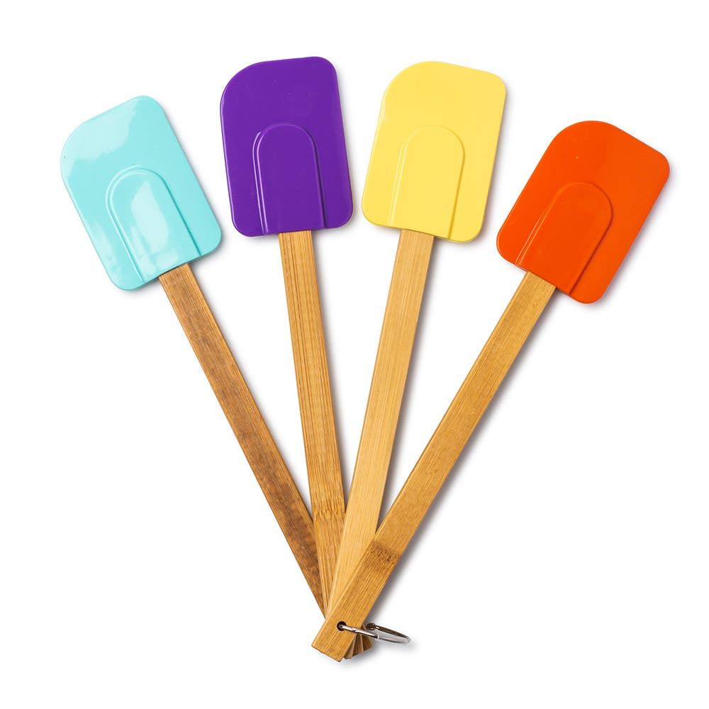 Good Cook Silicone and Bamboo Spatulas - Multi Colour