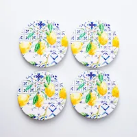 KSP Tessera 'Lemons' Coaster - Set of 4 10cm Dia. (Multi Colour)