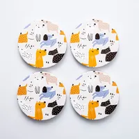 KSP Tessera 'Dogs' Coaster - Set of 4 10cm Dia. (Multi Colour)