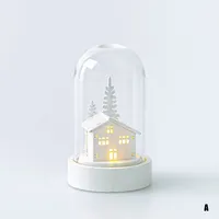 Koopman Christmas Bell Glass 'Assorted' LED House On Wood Base