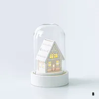 Koopman Christmas Bell Glass 'Assorted' LED House On Wood Base