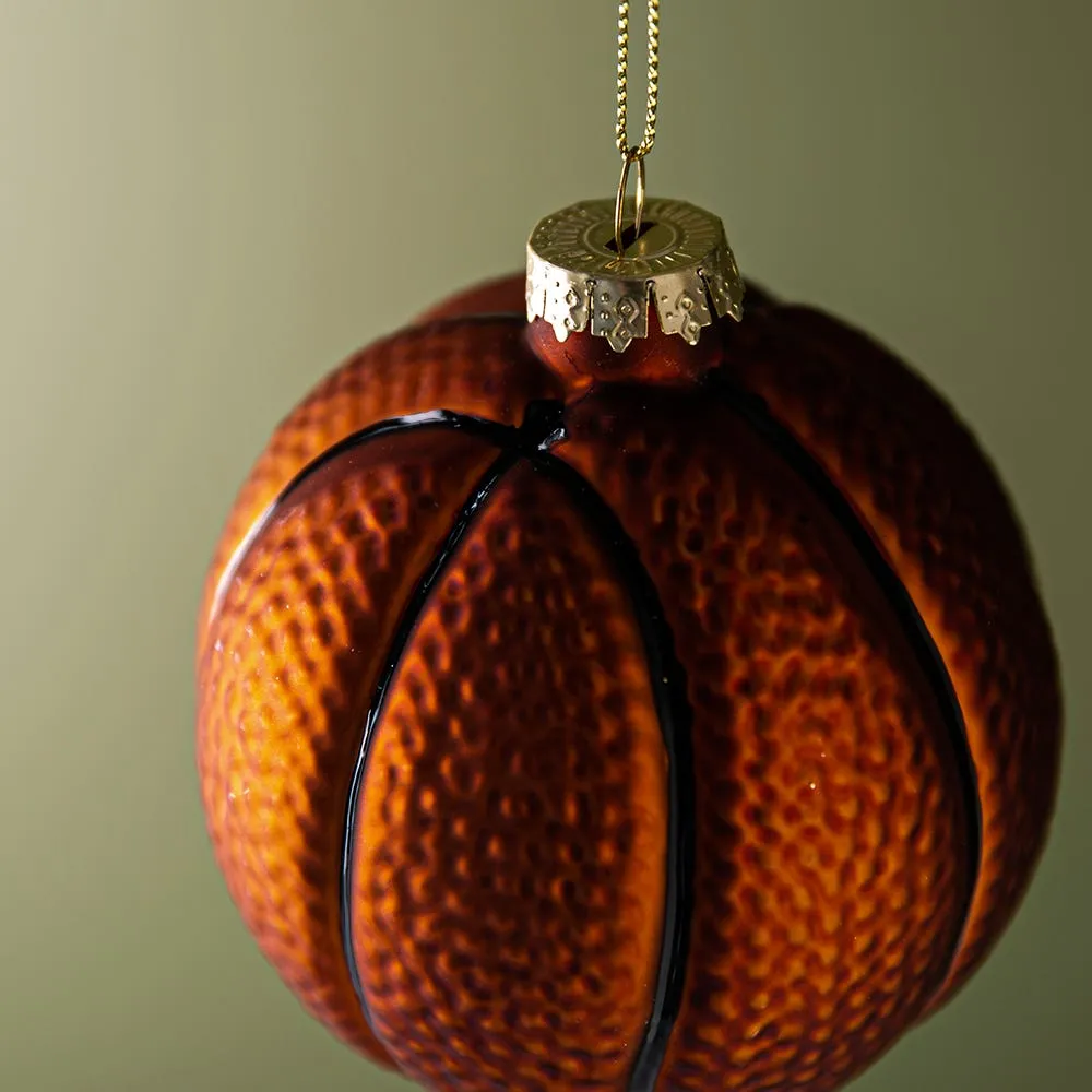 KSP Christmas 'Basketball' Glass Ornament (Orange)