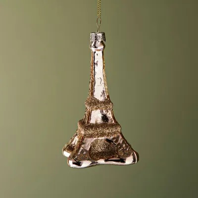 KSP Christmas 'Eiffel' Glass Ornament (Gold)