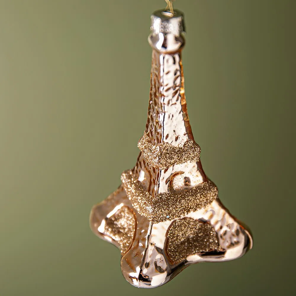 KSP Christmas 'Eiffel' Glass Ornament (Gold)