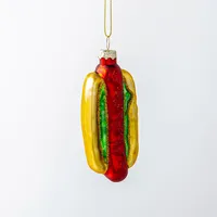 KSP Christmas 'Hotdog' Glass Ornament (Multi Colour)