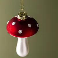 KSP Christmas 'Mushroom' Glass Ornament (Red/White)