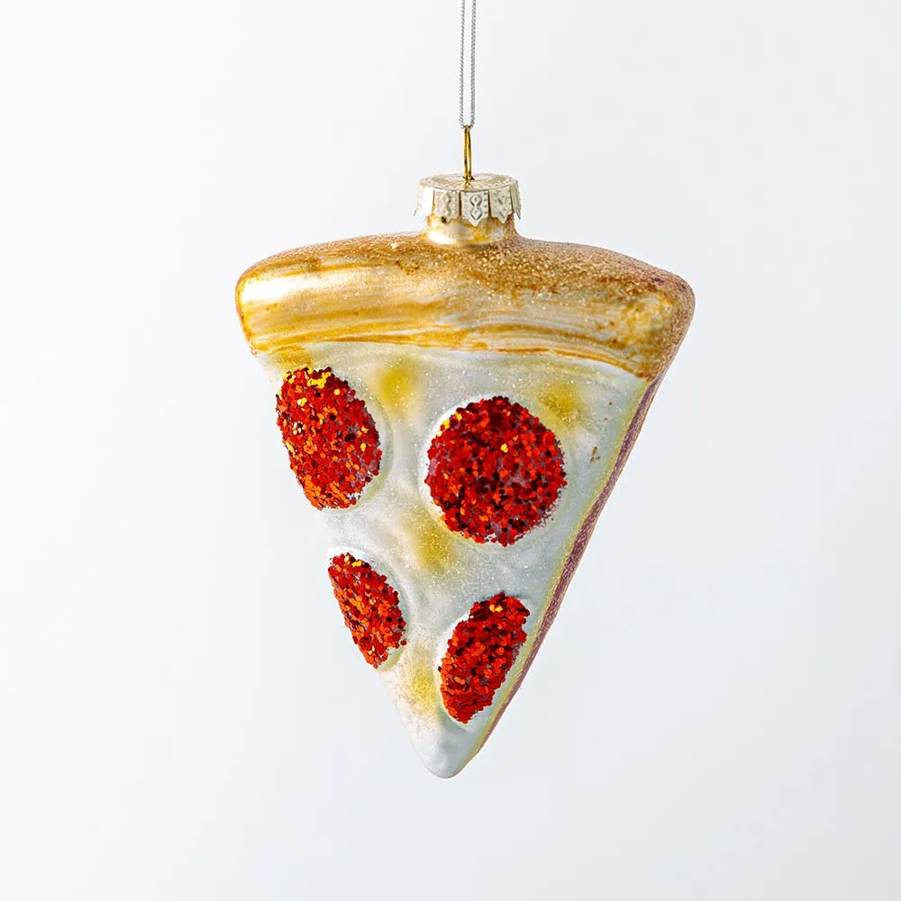 KSP Christmas 'Pizza' Glass Ornament (Multi Colour)