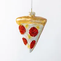 KSP Christmas 'Pizza' Glass Ornament (Multi Colour)