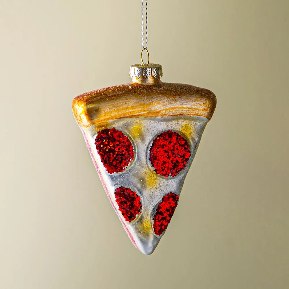 KSP Christmas 'Pizza' Glass Ornament (Multi Colour)