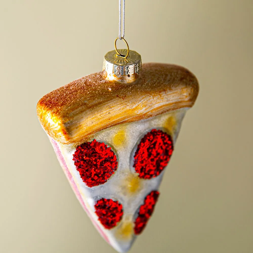 KSP Christmas 'Pizza' Glass Ornament (Multi Colour)