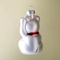 KSP Christmas 'Lucky Cat' Glass Ornament (Multi Colour)