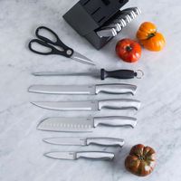 Oster Baldwyn Wood Knife Block Set of 14 - Stainless Steel & Black