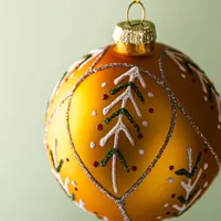 KSP Christmas 'Tree Line' Glass Ball Ornament (Gold)