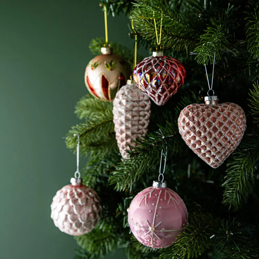 KSP Christmas 'Cinderella' Glass Ball Ornament (Pink)