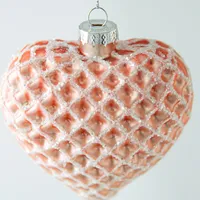 KSP Christmas 'Heart' Glass Ornament (Pink)