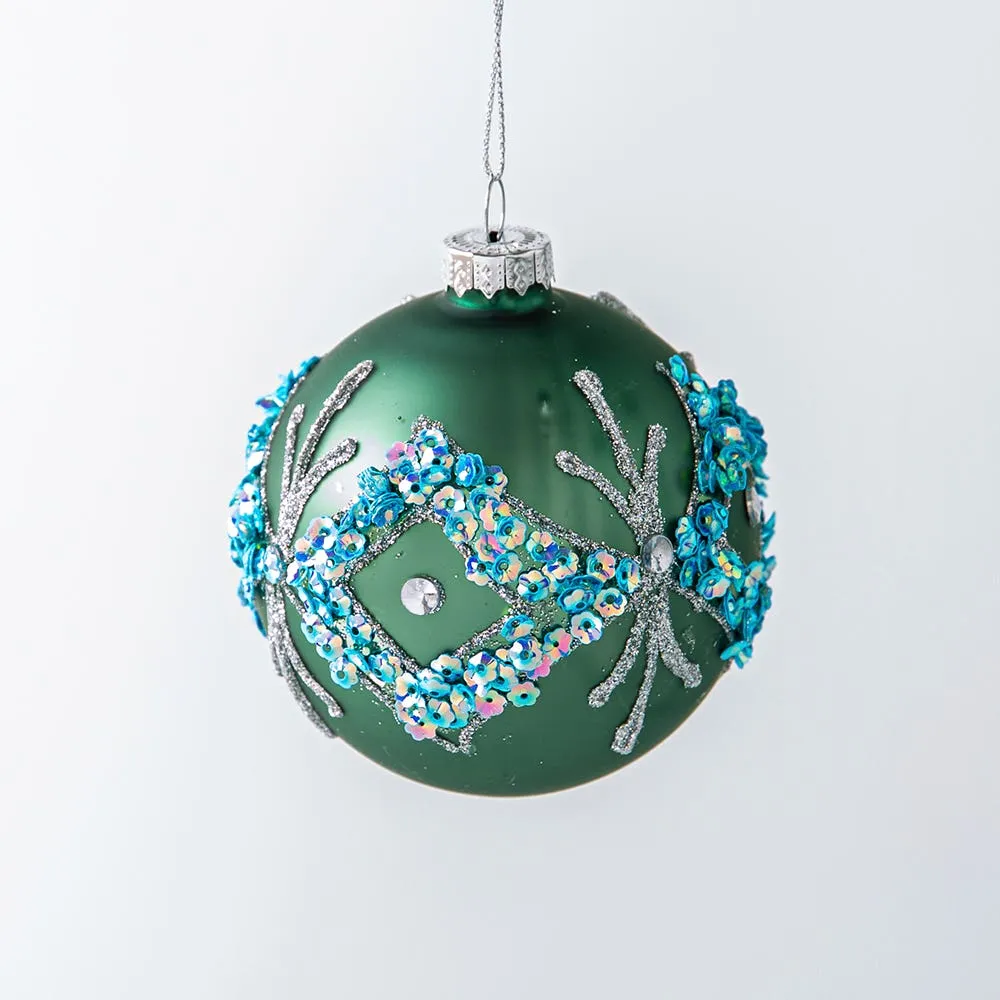 KSP Christmas 'Gemstone' Glass Ball Ornament (Blue)