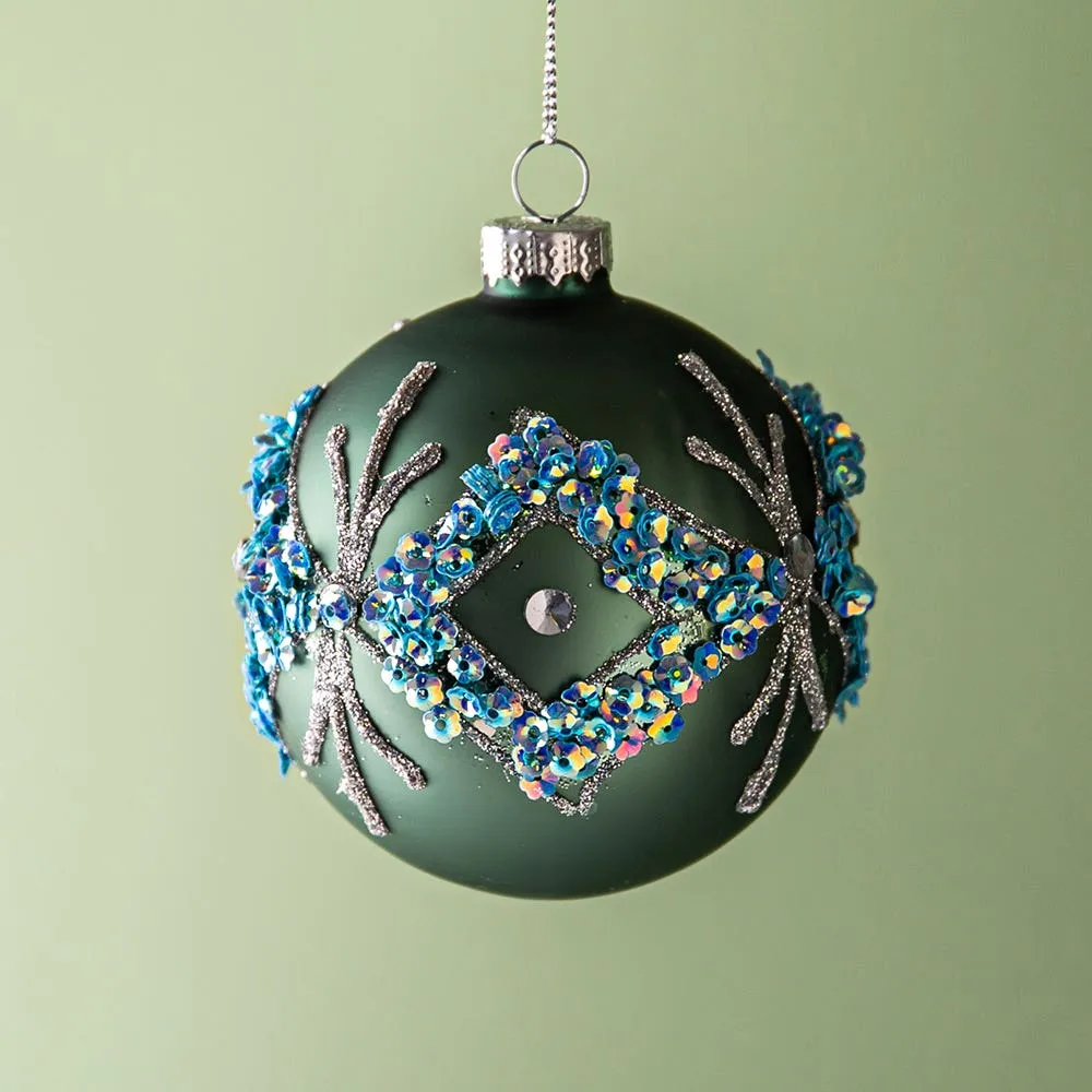 KSP Christmas 'Gemstone' Glass Ball Ornament (Blue)