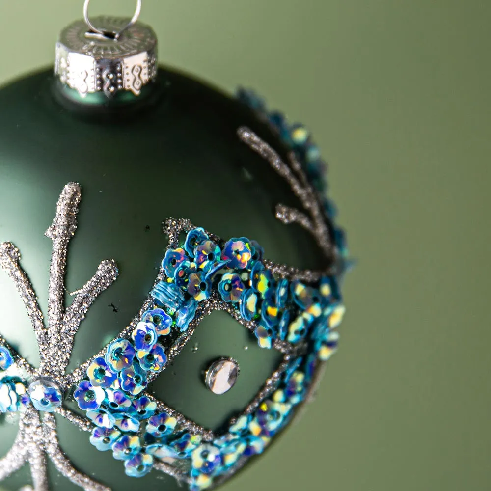 KSP Christmas 'Gemstone' Glass Ball Ornament (Blue)