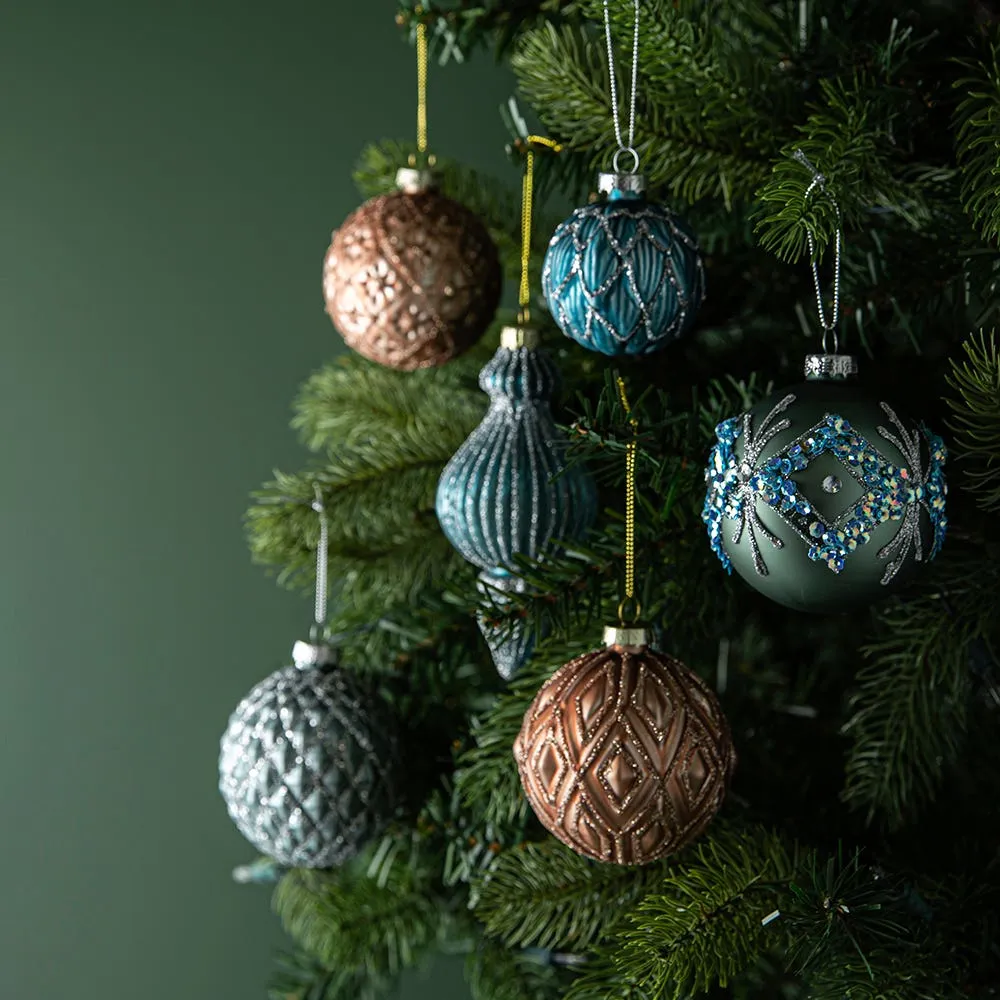 KSP Christmas 'Gemstone' Glass Ball Ornament (Blue)