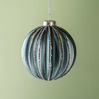 KSP Christmas 'Panelled' Glass Ball Ornament (Ice Blue)