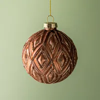 KSP Christmas 'Diamond' Glass Ball Ornament (Gold)