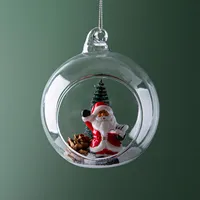 KSP Christmas 'Waving Santa' Glass Ball Ornament (Multi Colour)