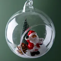 KSP Christmas 'Waving Santa' Glass Ball Ornament (Multi Colour)