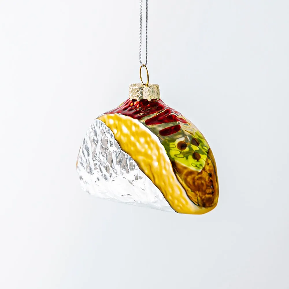 KSP Christmas 'Taco' Glass Ornament (Multi Colour)