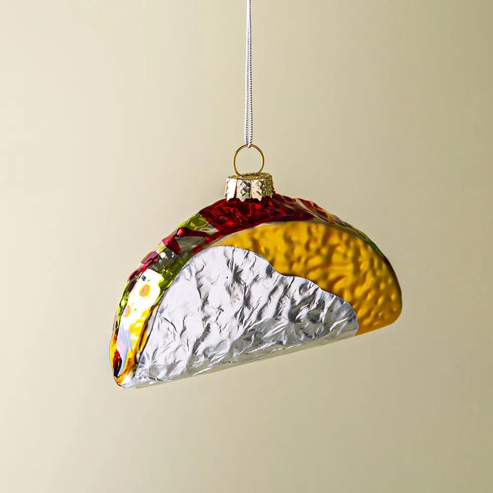 KSP Christmas 'Taco' Glass Ornament (Multi Colour)