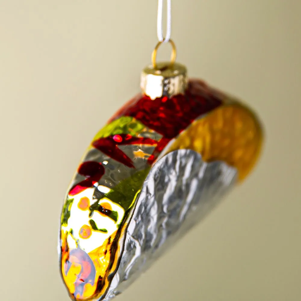 KSP Christmas 'Taco' Glass Ornament (Multi Colour)