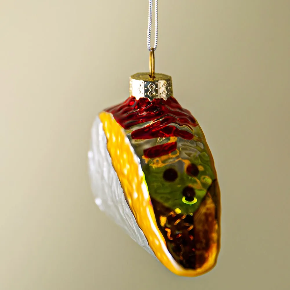 KSP Christmas 'Taco' Glass Ornament (Multi Colour)