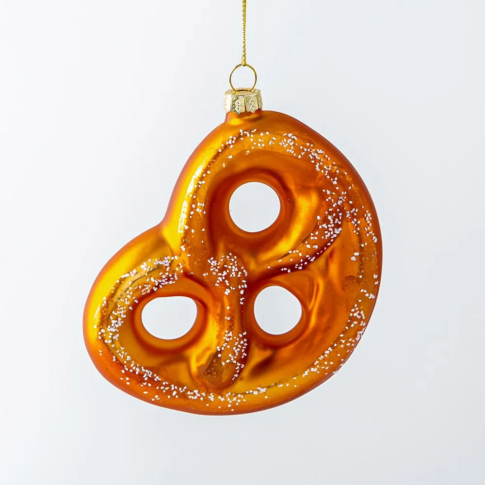 KSP Christmas 'Pretzel' Glass Ornament (Brown/Gold)