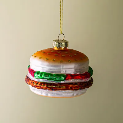 KSP Christmas 'Hamburger' Glass Ornament (Multi Colour)