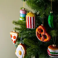 KSP Christmas 'Hamburger' Glass Ornament (Multi Colour)