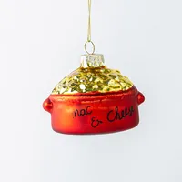 KSP Christmas 'Mac and Cheese' Glass Ornament (Red/Gold)