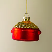 KSP Christmas 'Mac and Cheese' Glass Ornament (Red/Gold)