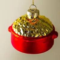 KSP Christmas 'Mac and Cheese' Glass Ornament (Red/Gold)