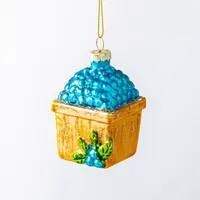 KSP Christmas 'Blueberries' Glass Ornament (Multi Colour)