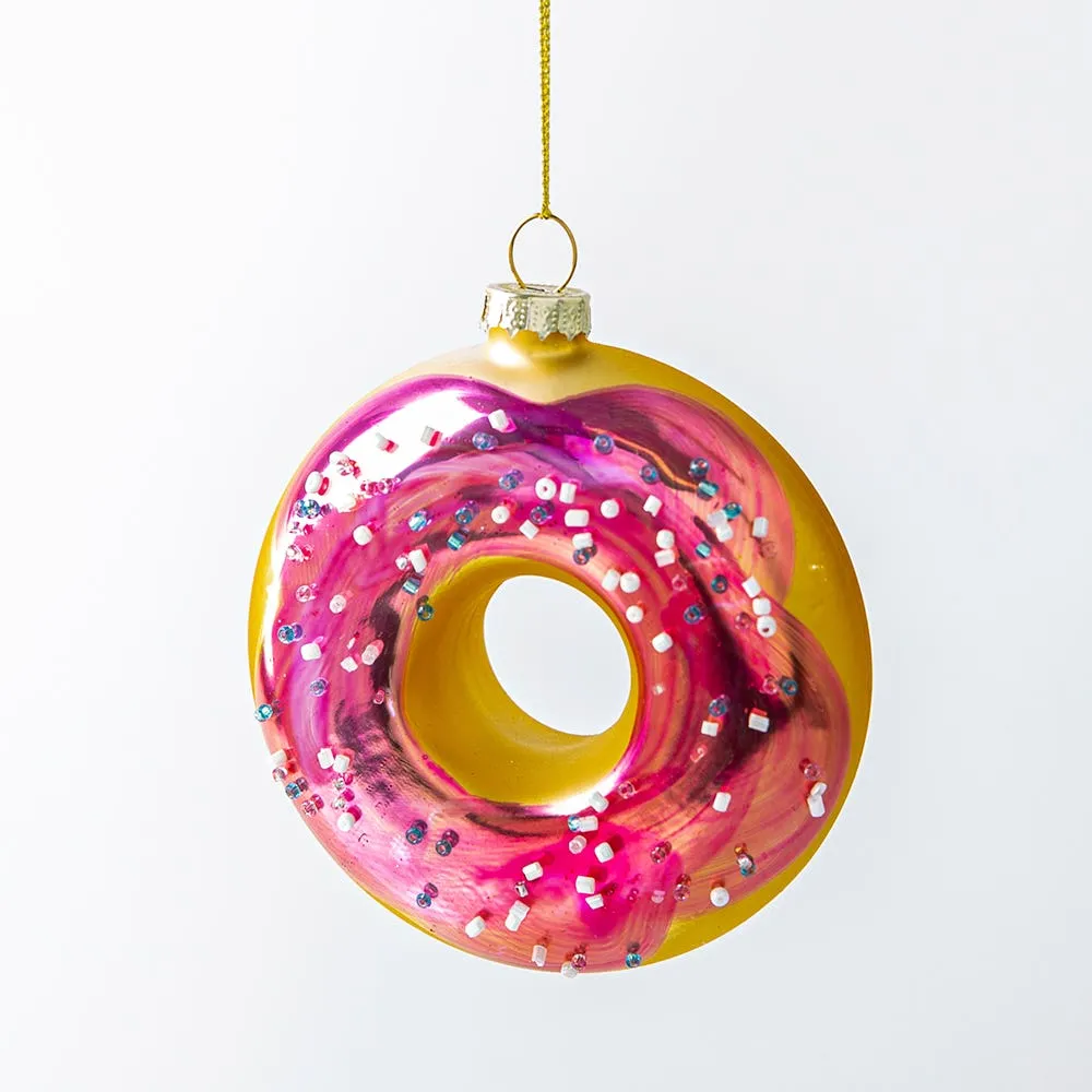 KSP Christmas 'Donut' Glass Ornament (Multi Colour)