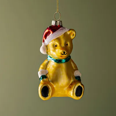 KSP Christmas 'Teddy Bear' Glass Ornament (Multi Colour)