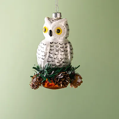 KSP Christmas 'Owl' Glass Ornament (Multi Colour)