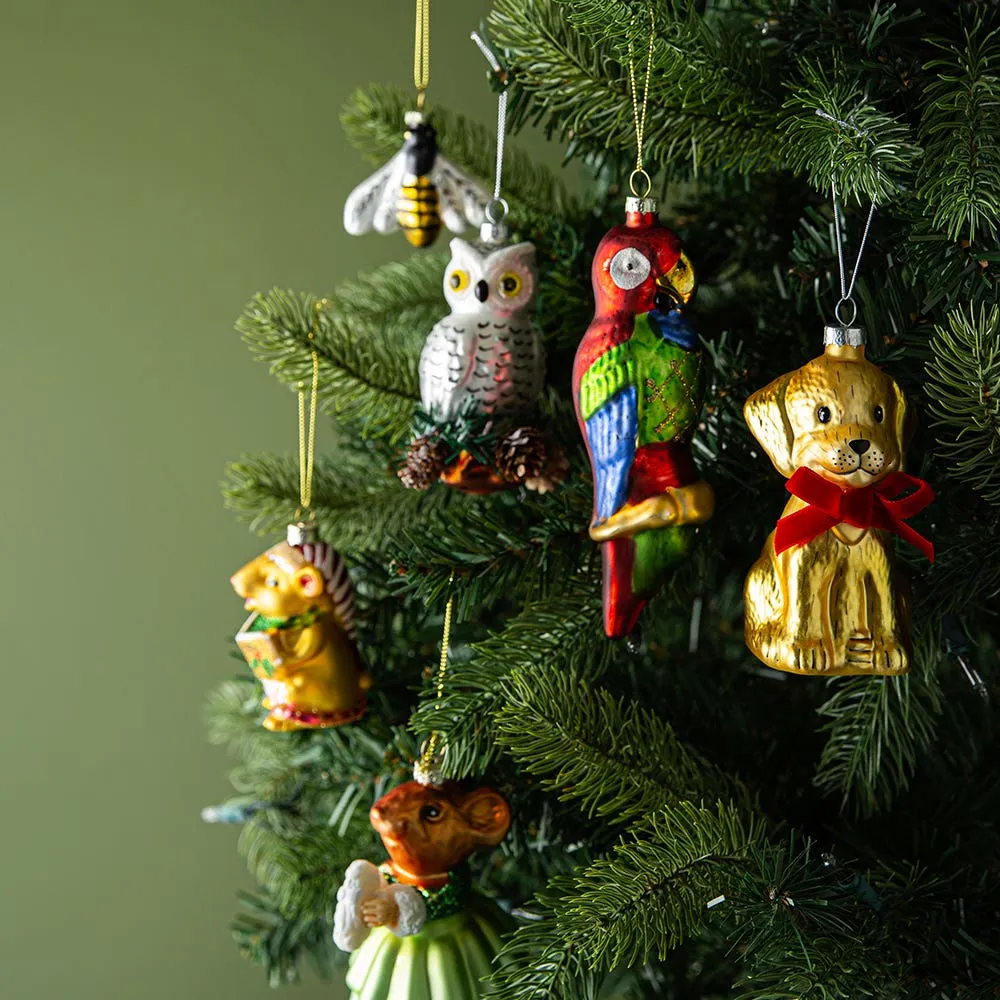 KSP Christmas 'Owl' Glass Ornament (Multi Colour)