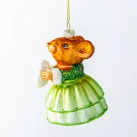 KSP Christmas 'Mouse' Glass Ornament (Multi Colour)