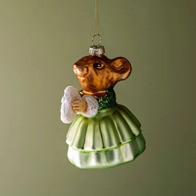 KSP Christmas 'Mouse' Glass Ornament (Multi Colour)